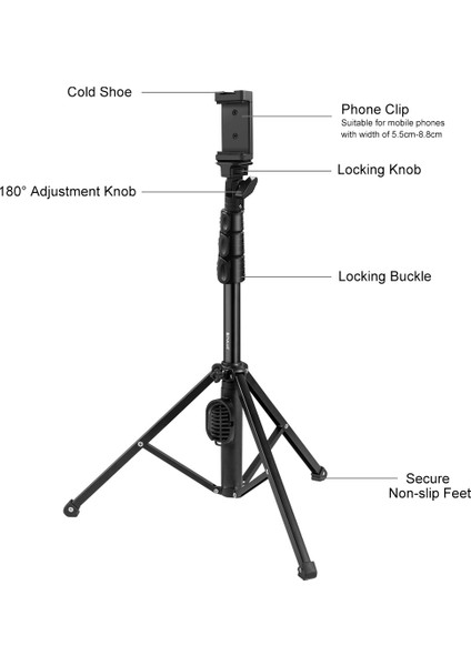 Tooth Shutter Uzaktan Selfie'nin Çubuk Tripod (Yurt Dışından)