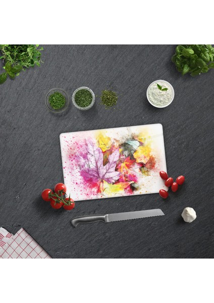 Renkli Sonbahar | Cam Kesme Tahtası - Cam Kesme Tablası |