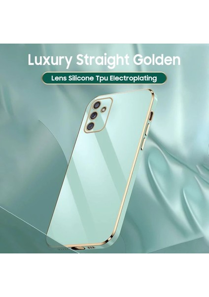 MTK Moveteck Samsung Galaxy M13 Kılıf Kamera Korumalı Parlak Gold Kenarlı Yumuşak Canlı Renkli Elit Silikon Kapak