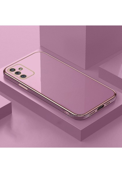 MTK Moveteck Samsung Galaxy M13 Kılıf Kamera Korumalı Parlak Gold Kenarlı Yumuşak Canlı Renkli Elit Silikon Kapak