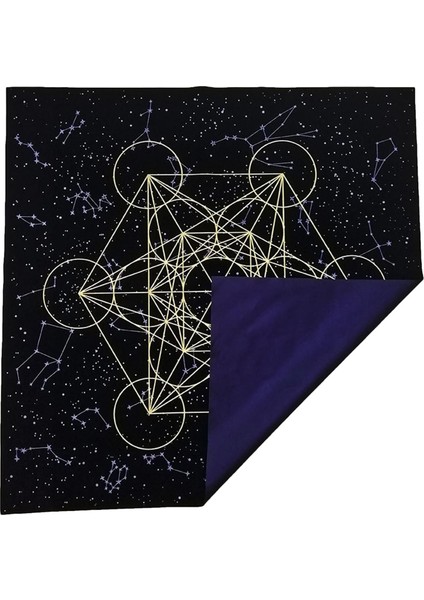 Astrolojik Kumaş Dekor Wicca Kare Kristal Izgara Goblen Siyah(Yurt Dışından)