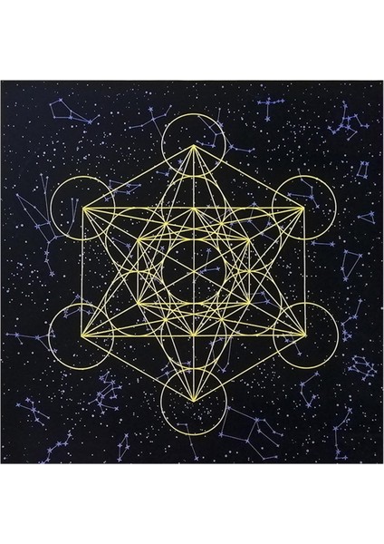 Astrolojik Kumaş Dekor Wicca Kare Kristal Izgara Goblen Siyah(Yurt Dışından)