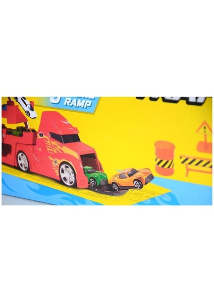 Polesie King Toys 3 Katlı Sürat Pistli Tır 3 Arabalı Çocuklar Için Garaj Otopark Yarış Pisti Eğitici Oyun Seti