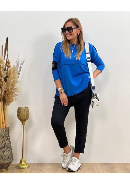 Kadın Kapüşonlu Etek Ucu Detay Iki Iplik Kumaş Ikili Takım (Renk Seçenekli)