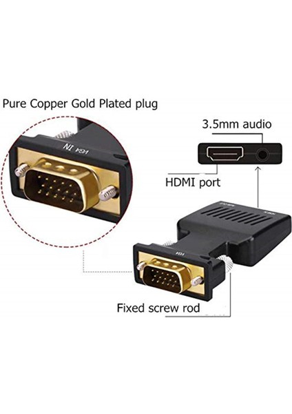 4501 VGA To HDMI Çevirici Dönüştürücü