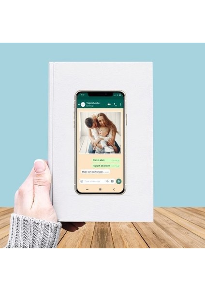 Fotoğraf Baskılı Whatsapp Temalı Deri Kaplı DEFTER-032