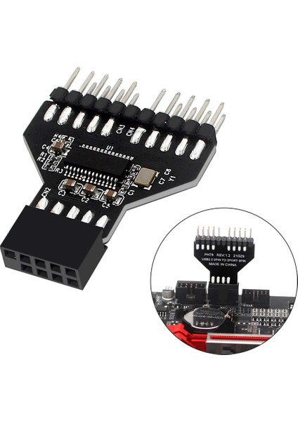 5089 9 Pin Anakart USB Rgb Bluetooth Başlık Uzatma Kablosu Çoklayıcı Çevirici modelleri