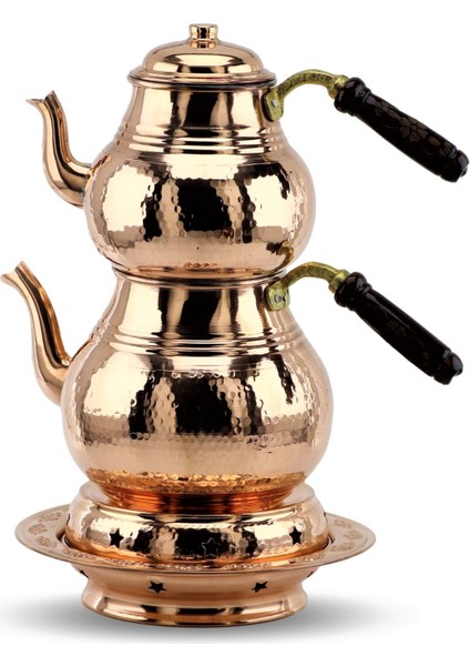 4.3 Lt Battal Dövme Bakır Çaydanlık Ve Isıtıcı