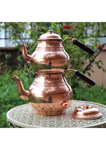 4.3 Lt Battal Dövme Bakır Çaydanlık Ve Isıtıcı