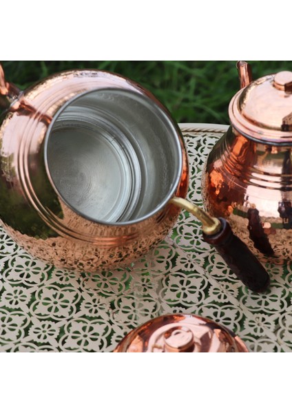 4.3 Lt Battal Dövme Bakır Çaydanlık Ve Isıtıcı