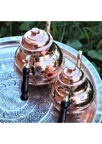 1,2 Mm Kalın Dövülmüş Bakır Çaydanlık 3 Lt