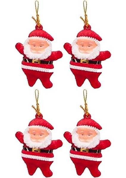 4'lü Noel Baba Yılbaşı Çam Ağacı Süsü