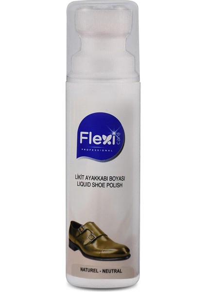 Flexi Care Naturel Spor Deri Likit Ayakkabı Boyası 75 ml + Naturel Deri Ayakkabı Bakım, Temizleme ve Parlatma Süngeri