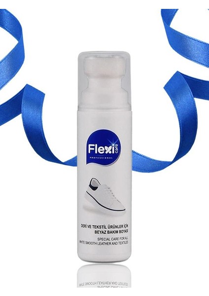 Flexi Care 2 x Beyaz Bez Deri Likit Ayakkabı Boyası 75 ml + Naturel Deri Ayakkabı Bakım, Temizleme ve Parlatma Süngeri