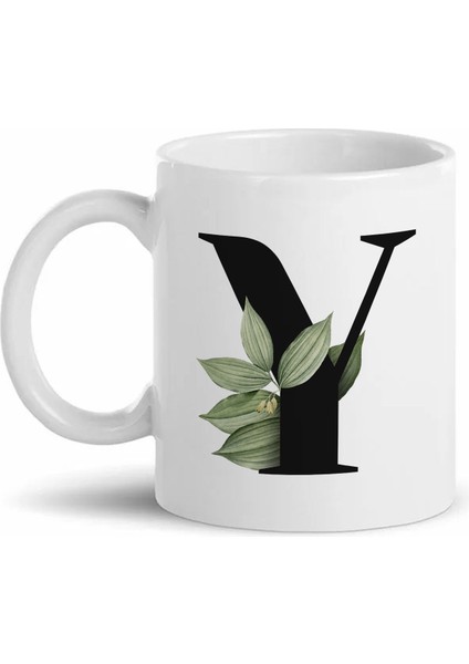 Y Harfli Beyaz Kupa Bardak