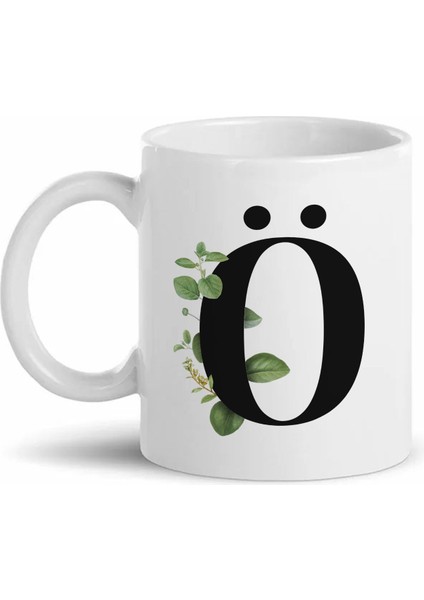 Ö Harfli Beyaz Kupa Bardak