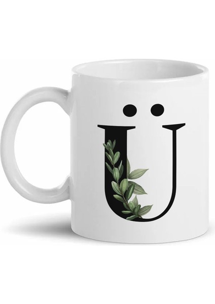 Ü Harfli Beyaz Kupa Bardak