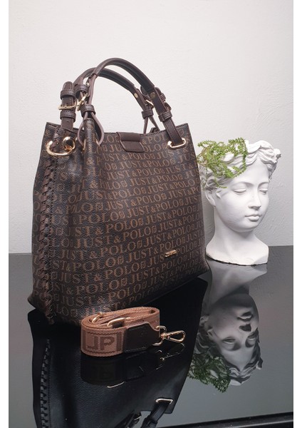 Kadın Örgülü 4 Bölmeli Omuz Çantası ve El Çantası GD92180