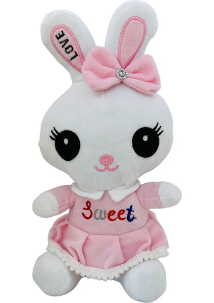 Tavşan Peluş Uzun Kulak Uyku Arkadaşım Kitty Pelüş Pembe 36CM