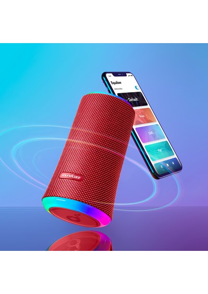 Soundcore Flare II 20W Kablosuz Bluetooth Hoparlör - 360° Ses - Kırmızı- A3165 (Anker Türkiye Garantili)