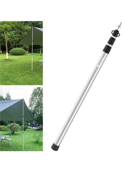 Teleskoplama Muşamba Kutupları Çubuklar Çıkarılabilir Ayarlanabilir 118-211CM Dış Mekan 3.0m Gümüş (Yurt Dışından)