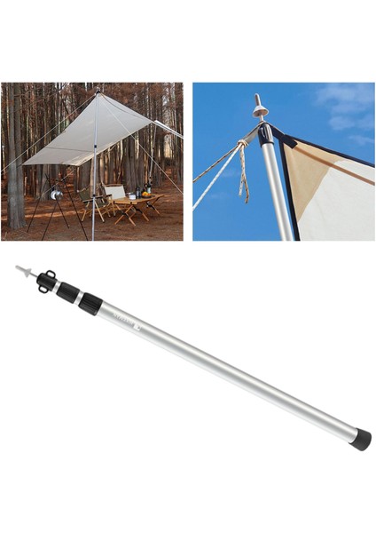Teleskoplama Muşamba Kutupları Çubuklar Çıkarılabilir Ayarlanabilir 118-211CM Dış Mekan 3.0m Gümüş (Yurt Dışından)