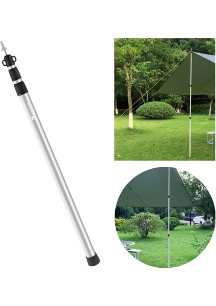 Teleskoplama Muşamba Kutupları Çubuklar Çıkarılabilir Ayarlanabilir 118-211CM Dış Mekan 3.0m Gümüş (Yurt Dışından)