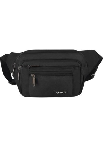 Bel Torbası Cüzdan Çantası 5 Cepli Spor Çantası Spor Yürüyüşü Siyah (Yurt Dışından)