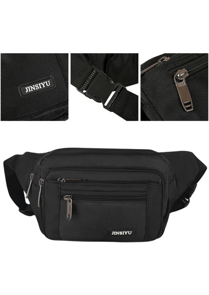 Bel Torbası Cüzdan Çantası 5 Cepli Spor Çantası Spor Yürüyüşü Siyah (Yurt Dışından) indirimleri