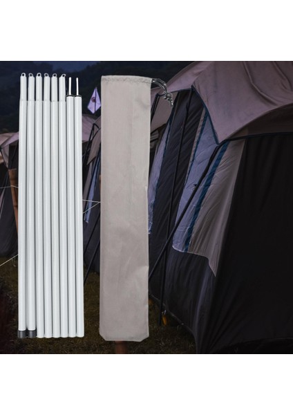 8x Kamp Çadır Kutupları Sığınak Çadır Direği Muşamba Ayarlanabilir Gölgelik Kutupları Gri Beyaz (Yurt Dışından)