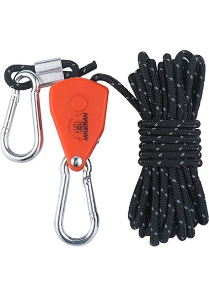 Kasnak Ratchet Halat Askı Rüzgar Ipi Gevşek Metal Dişliler Gevşek Kanıtı 4mm 4m Siyah (Yurt Dışından)