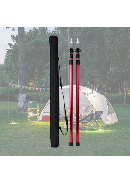 2pcs Alüminyum Kamp Muşamba Direkleri Teleskop Çadır Direği Ayarlanabilir 95-234CM Kırmızı (Yurt Dışından)