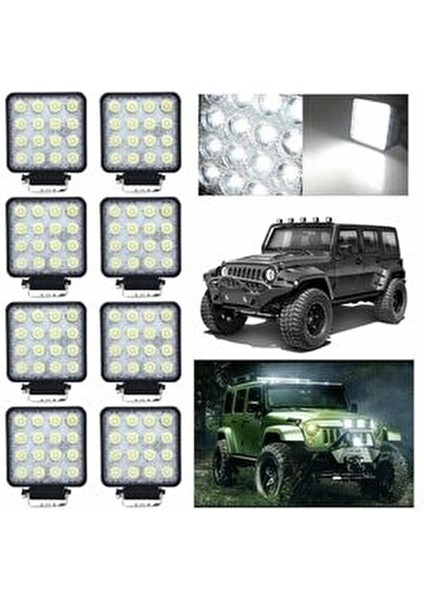 Off Road Tepe Lambası Araç Traktör Kamyon Sis Lambası 8 Adet
