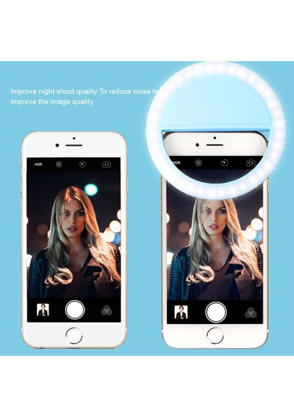 3 Pcs RK12 Cep Telefonu Selfie Dolgu Işık Yuvarlak Şarj LED Dolgu Işığı - Beyaz (Yurt Dışından)