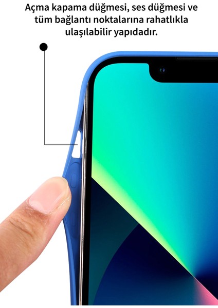 Deilmi Iphone 12 Pro Max Lacivert Lens Korumalı Renkli Kapitone Görünüm Çizilmez Dapper Silikon Kılıf Kapak