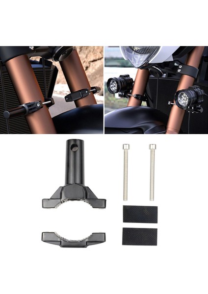 Motosiklet Far Far Standı Motosiklet Tampon Iş Işıkları Yuvarlak Tüpler (Yurt Dışından)