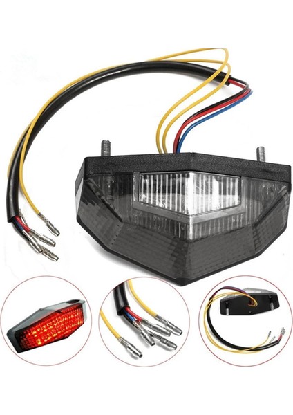 12V LED Motosiklet Fren Kuyruğu Göstergeleri Lamba Entegre Işık (Yurt Dışından)