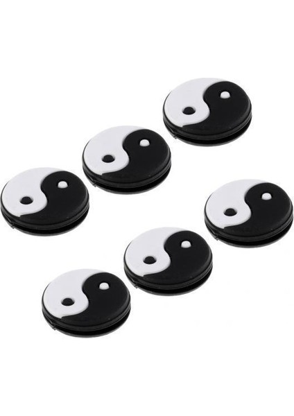 4X6PARÇA Yin Yang Tenis Raket Titreşim Sönümleyici Şok Emici Siyah Beyaz 4 Adet (Yurt Dışından)
