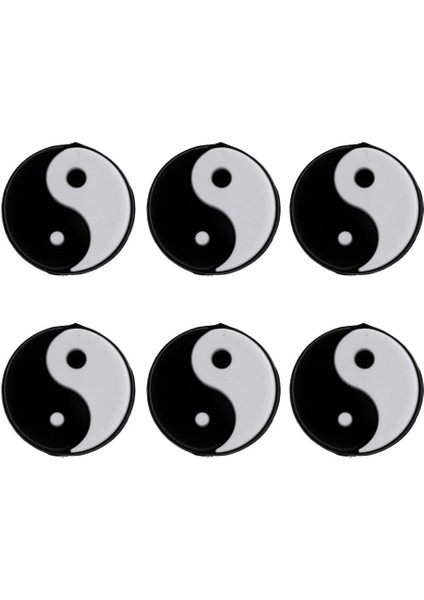 4X6PARÇA Yin Yang Tenis Raket Titreşim Sönümleyici Şok Emici Siyah Beyaz 4 Adet (Yurt Dışından)