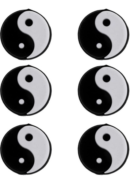 4X6PARÇA Yin Yang Tenis Raket Titreşim Sönümleyici Şok Emici Siyah Beyaz 4 Adet (Yurt Dışından)