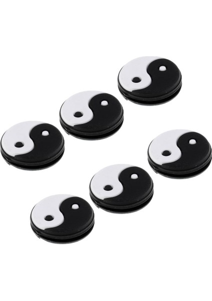 4X6PARÇA Yin Yang Tenis Raket Titreşim Sönümleyici Şok Emici Siyah Beyaz 4 Adet (Yurt Dışından)