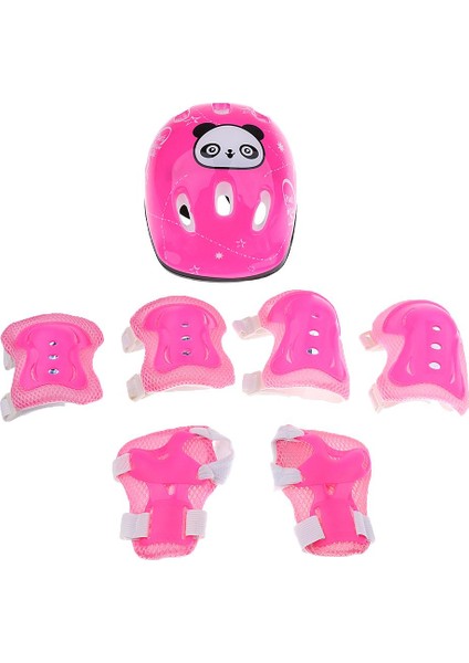 7 Adet Çocuk Çocuk Pateni Bilek Koruyucusu Dirsek Diz Pedi Destek Seti - Pembe (Yurt Dışından)