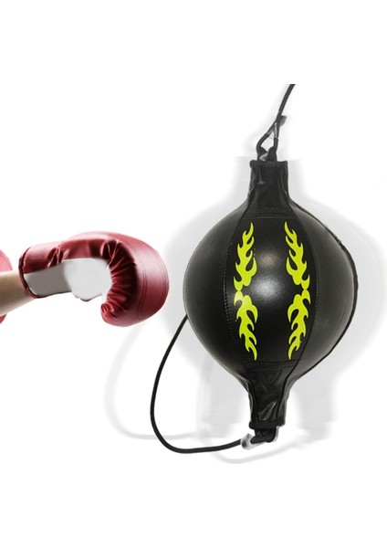 Dayanıklı Hız Topu Çift Uç Delme Çanta Egemenlik Dişli Boks Topu Siyah (Yurt Dışından)