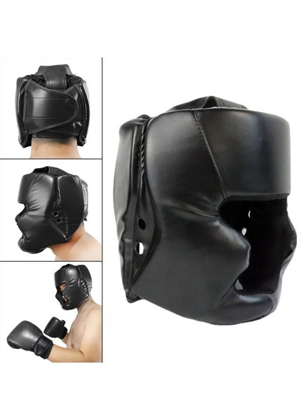 Head Guard Boks Makya Kafa Koruyucu Mma Kafa Yüzü 58 Ila 66CM Siyah 58 Ila 66CM Siyah (Yurt Dışından)