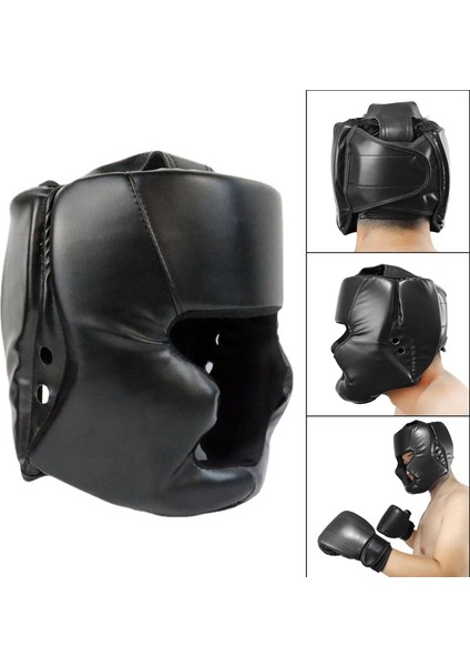 Head Guard Boks Makya Kafa Koruyucu Mma Kafa Yüzü 58 Ila 66CM Siyah 58 Ila 66CM Siyah (Yurt Dışından)