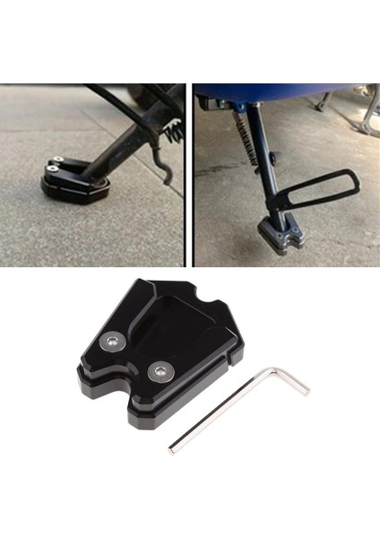 Vespa Gtv 300IE Siyah Için Cnc Kickstand Side Stand Uzantı Plakası Pedi (Yurt Dışından)