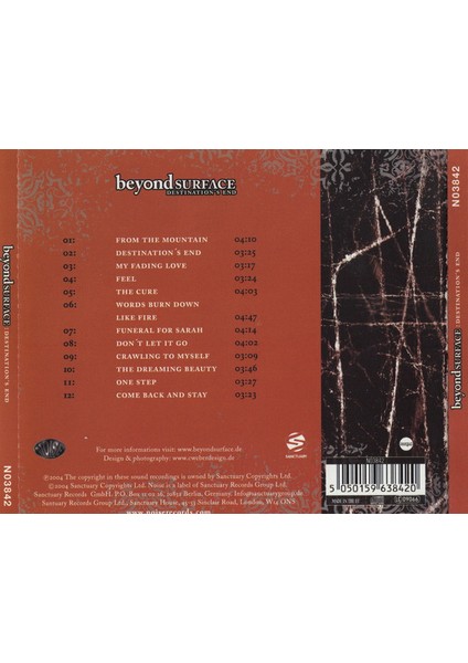 Beyond Surface – Destination's End CD