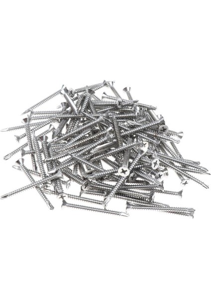 100 Pcs 8 Düz Kafa Kendinden Dokunma Tahrik Vidaları Çelik İplik Bağlantı Elemanları (Yurt Dışından)