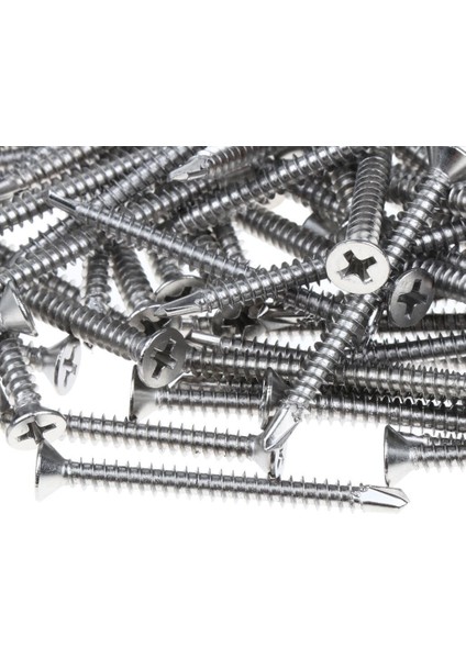 100 Pcs 8 Düz Kafa Kendinden Dokunma Tahrik Vidaları Çelik İplik Bağlantı Elemanları (Yurt Dışından) modelleri