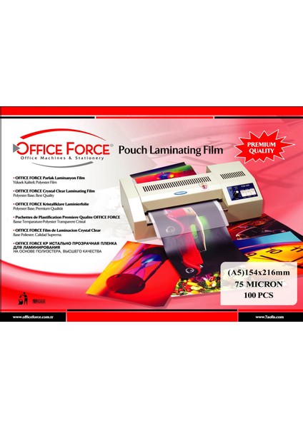 75 Mic.A5 (154x216) Parlak Laminasyon Filmi 100’lü indirimleri